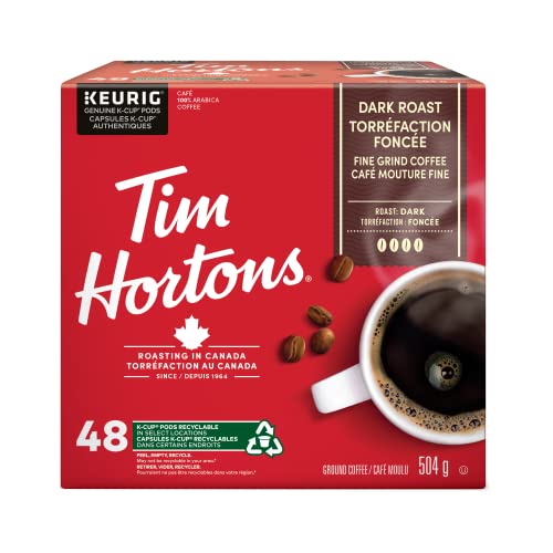 Tim Hortons Dark Roast Coffee, 48 K-Cup Coffee Pods