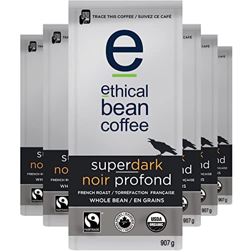 Ethical Bean Coffee, Superdark, 2 lb (907g), Pack of 6