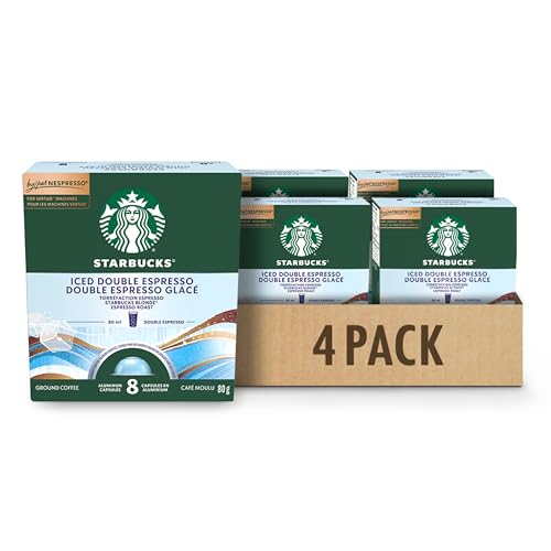 Starbucks Iced Double Espresso, Vertuo Line Compatible, 32 Aluminium Capsules