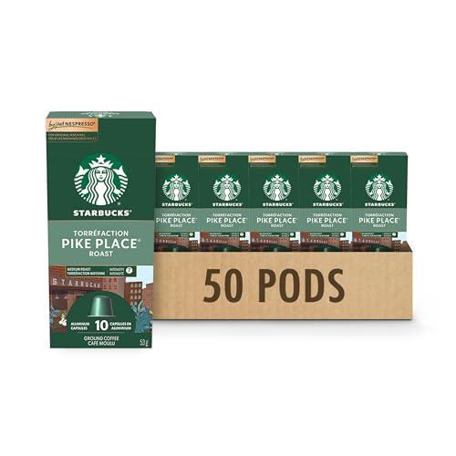 Starbucks By Nespresso Pike Place, Original Line Compatible, 50 Pods
