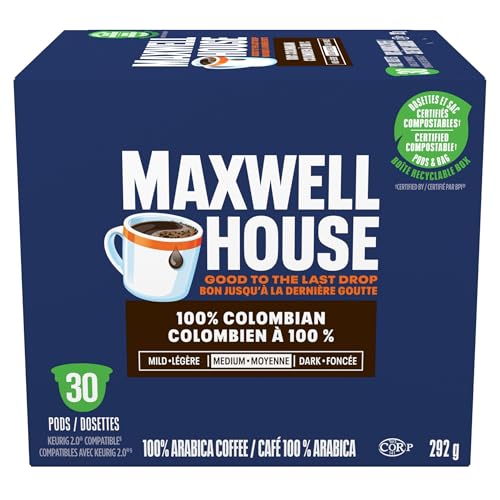 Maxwell House 100% Colombian, 30 K-Cup Coffee Pods