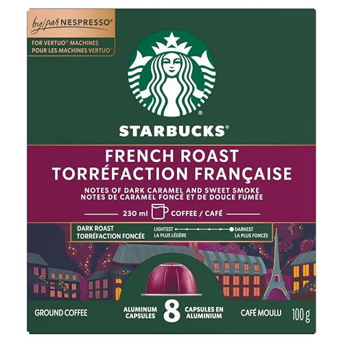 Starbucks French Roast, Vertuo Line Compatible, 8 Aluminium Capsules