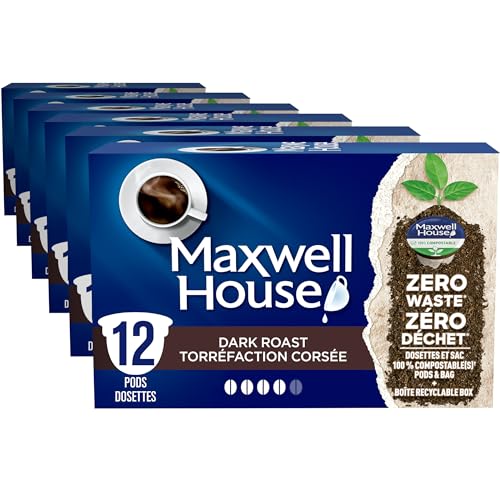 Maxwell House Dark Roast, 6 Boxes of 12 K-Cup Coffee Pods