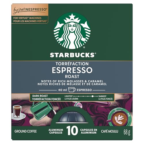 Starbucks Espresso Roast, Vertuo Line Compatible, 10 Aluminium Capsules